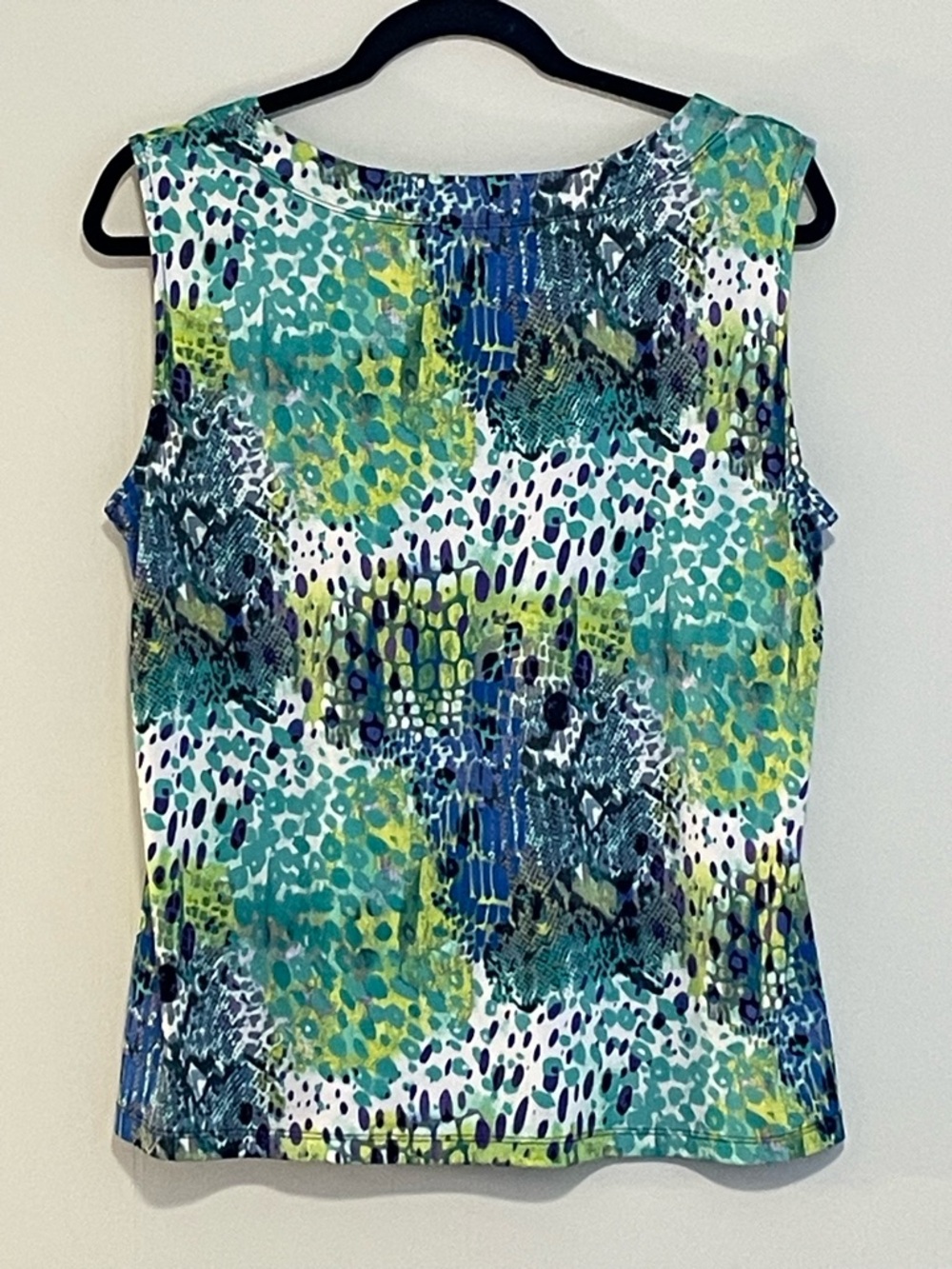 Jones Studio Multicolor Abstract Sleeveless Tank - Teal & Lime Item # 11414 - Picture 2 of 2